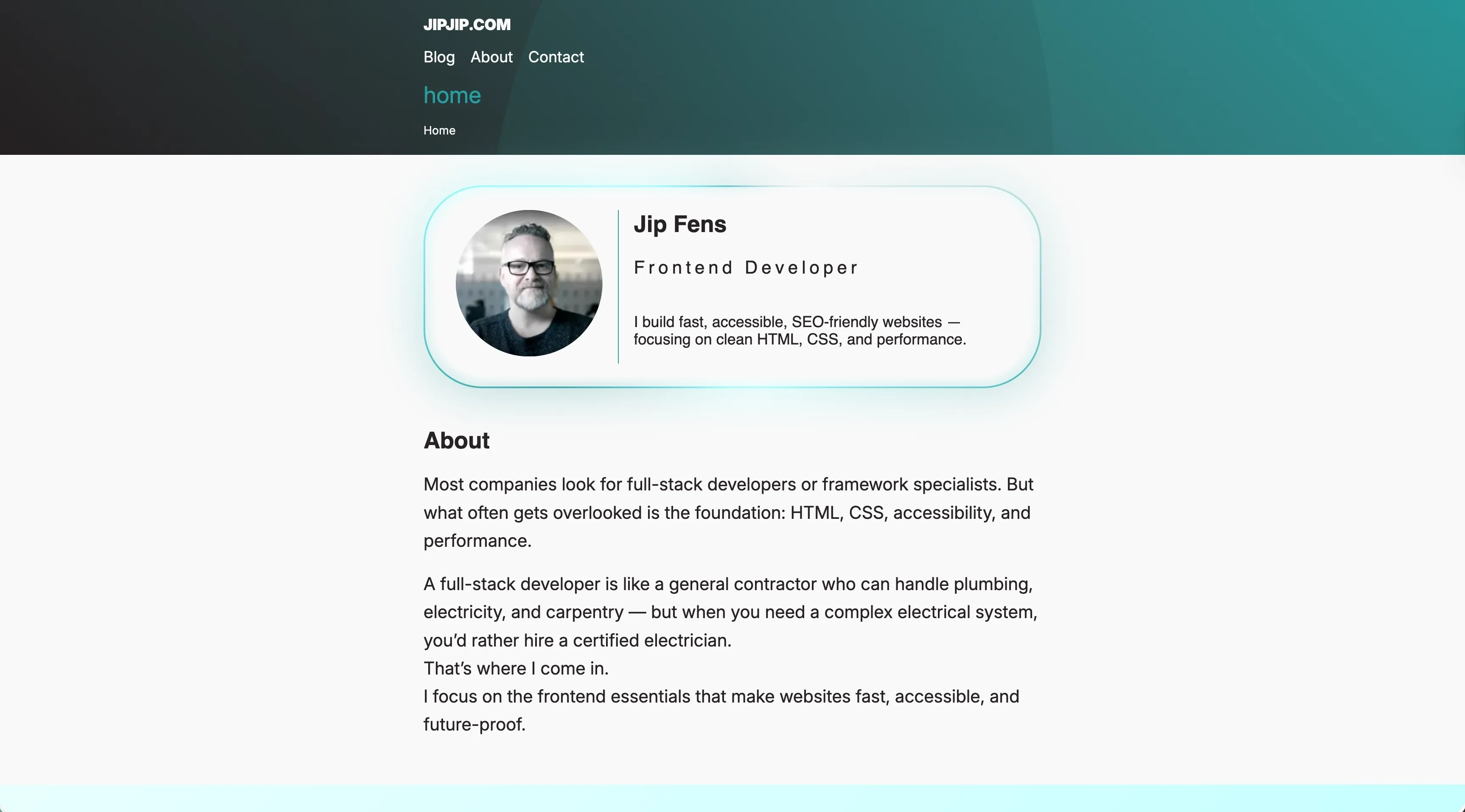 Homepage screenshot of JipJip.com showing the header and hero section